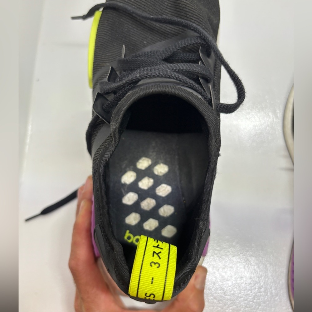 Adidas NMD R1 Black Neon Yellow Purple Boost Sneakers Men’s 11 - Picture 8 of 10